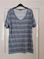 Blauw met wit geprint t-shirt maat M MS Mode, Maat 38/40 (M), Blauw, Nieuw, Ophalen of Verzenden