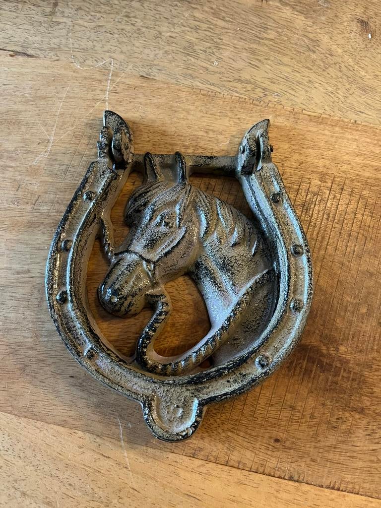 Gietijzeren deurklopper paard, Ophalen of Verzenden, Zo goed als nieuw