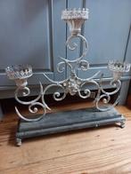 Mooie Brocantelook kandelaar metaal, Ophalen of Verzenden, Overige materialen