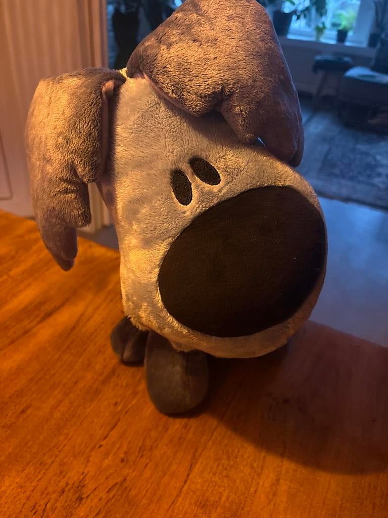 Zachte pluche hond Woezel 38 cm hoog, Paars, Overige merken, Overige karakters, Zo goed als nieuw