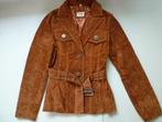 Lederen Jas Suede Maze maat XS 34 zgan, Bruin, Verzenden, Maze, Zo goed als nieuw