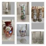 Brocante glazen vaas - vaasjes / oa Opaline - melkglas, Antiek en Kunst, Ophalen of Verzenden