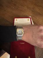 Cartier Santos Chronoflex, Sieraden, Tassen en Uiterlijk, Horloges | Heren, Leer, Staal, Zo goed als nieuw, Ophalen