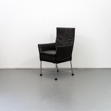 6x Montis Chaplin Stoel Donkerbruin Leer - Chroom/Dop beschikbaar voor biedingen