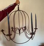 Brocante vintage kroonluchter voor kaarsen, Huis en Inrichting, Ophalen, Gebruikt, Metaal