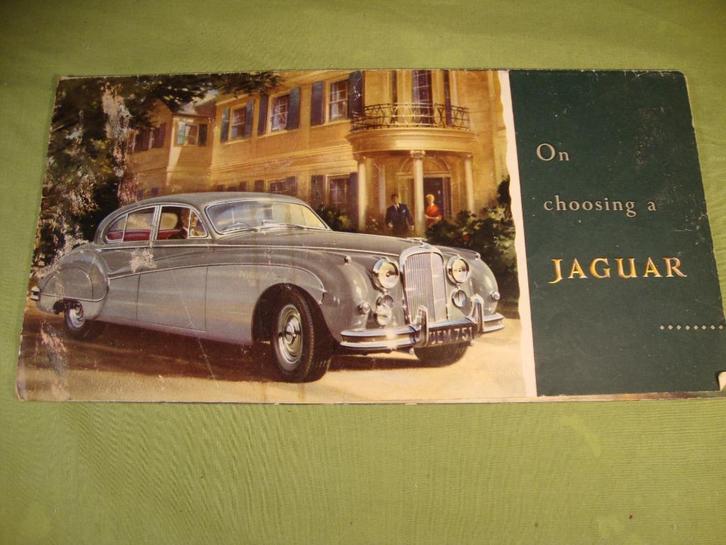JAGUAR FOLDER 1959 MET XK 150 2.4 3.4 SALOON, Boeken, Auto's | Folders en Tijdschriften, Gelezen, Overige merken, Verzenden