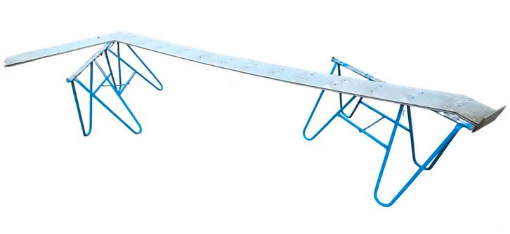 Buitentrap 294cm gegalvaniseerde bordestrap., Doe-het-zelf en Verbouw, Ladders en Trappen, Gebruikt, 2 tot 4 meter, Ophalen