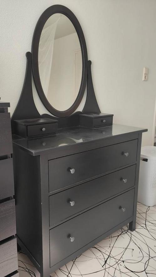 Hemnes Ikea kaptafel ladekast zwart, Huis en Inrichting, Tafels | Kaptafels, Gebruikt, Minder dan 100 cm, 100 tot 150 cm, Hout
