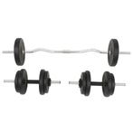 Halterset halter curlbar curlset dumbbells 30kg GRATS BZRGD!, Sport en Fitness, Fitnessmaterialen, Nieuw, Halterset, Rug, Verzenden