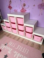 IKEA TROFAST opbergsysteem – wit met roze bakken, Ophalen, Zo goed als nieuw, 75 tot 100 cm, Minder dan 50 cm