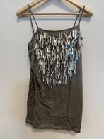 Grijze Boho Top met Pailletten en Borduursel, Maat M/L, Ibzmode, Maat 42/44 (L), Nieuw, Ophalen of Verzenden