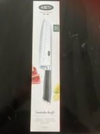 Boretti Santoku Mes 18cm Nieuw, Huis en Inrichting, Keuken | Bestek, Ophalen of Verzenden, Zo goed als nieuw, Rvs of Chroom