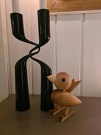 Mikaela Dorful kandelaar, hout design vogel Gunnar Flørning, Ophalen of Verzenden