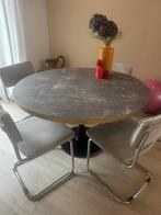 Marmer look tafel en eettafel stoelen, Huis en Inrichting, Tafels | Eettafels, Ophalen of Verzenden, Zo goed als nieuw, Rechthoekig