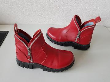  Mag maat 36 rode leren Mega Mok Mega moks boots laarzen beschikbaar voor biedingen