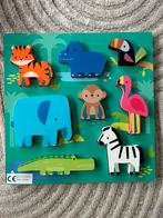 Houten legpuzzel jungle dieren, Ophalen of Verzenden, Minder dan 10 stukjes, Zo goed als nieuw, 6 maanden tot 2 jaar