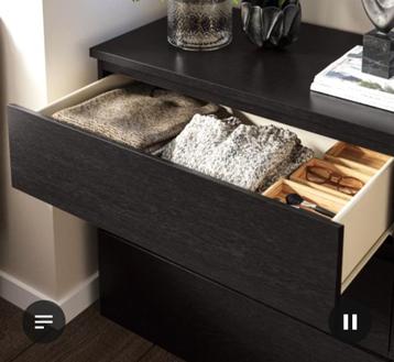 Ladekast 3 lades, zwartbruin, 80x78 cm beschikbaar voor biedingen