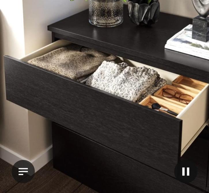 Ladekast 3 lades, zwartbruin, 80x78 cm, Huis en Inrichting, Kasten | Ladekasten, Zo goed als nieuw, Minder dan 100 cm, 50 tot 100 cm