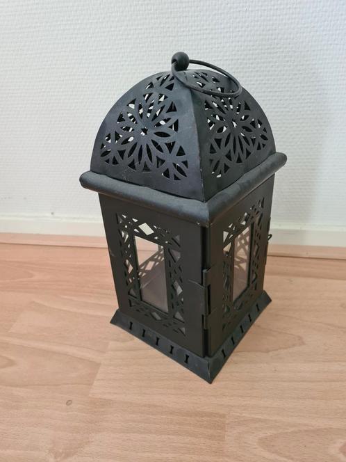 Ijzeren lantaarn, Huis en Inrichting, Woonaccessoires | Kandelaars en Kaarsen, Zo goed als nieuw, Minder dan 25 cm, Ophalen