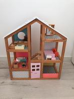 Houten poppenhuis, Kinderen en Baby's, Speelgoed | Poppenhuizen, Zo goed als nieuw, Ophalen