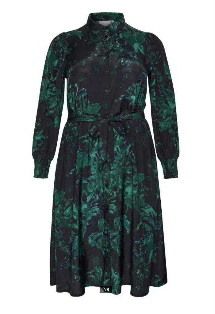 7984 Jurk Kaffe curve MINA - maat 52, Kleding | Dames, Grote Maten, Nieuw, Jurk, Groen, Verzenden