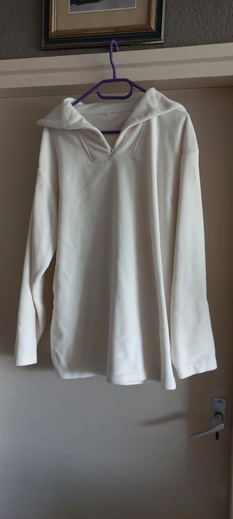 Witte Fleece Trui - XXL, Kleding | Dames, Truien en Vesten, Zo goed als nieuw, Maat 46/48 (XL) of groter, Wit, Ophalen of Verzenden