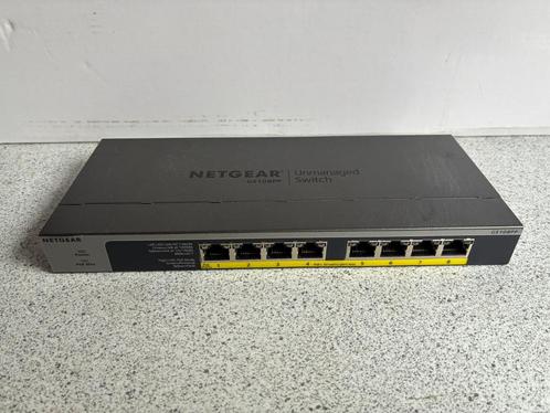 Switch Netgear GS108PP (8 poort PoE+), Computers en Software, Netwerk switches, Gebruikt, Ophalen of Verzenden