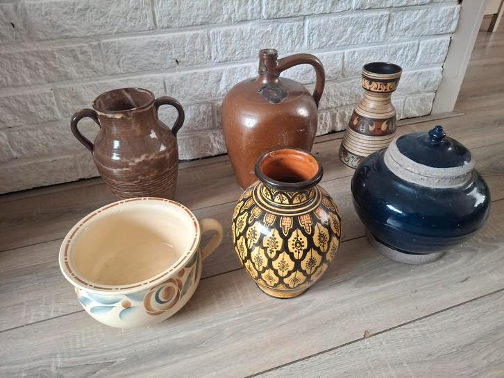 Leuke lot met Franse keramische vazen, kruik, pot, Antiek en Kunst, Antiek | Keramiek en Aardewerk, Ophalen of Verzenden