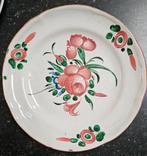 Antiek faience  bord Pink Roses, Ophalen of Verzenden