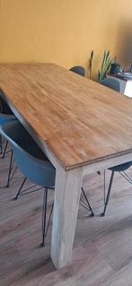 Grote eiken eethoektafel, Huis en Inrichting, Ophalen, Gebruikt, Eikenhout, 200 cm of meer