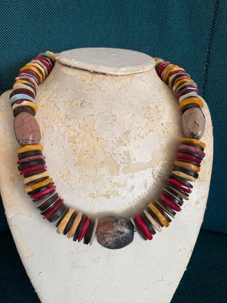 8 verschillende handgemaakte colliers, Sieraden, Tassen en Uiterlijk, Kettingen, Zo goed als nieuw, Steen of Mineraal, Overige kleuren