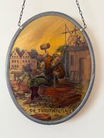 Charmant & Vintage Glas-in-lood Raamhanger De Timmerman, Antiek en Kunst, Ophalen of Verzenden