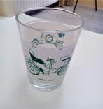 drinkglas met afbeelding opel 1898 delaunay belville 1909, Verzamelen, Glas en Borrelglaasjes, Overige typen, Ophalen of Verzenden