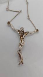 Zilveren ketting 925 met kruisbeeld Salvador Dali stijl, Sieraden, Tassen en Uiterlijk, Met hanger, Ophalen of Verzenden, Zo goed als nieuw