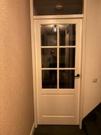 Witte deur met facet geslepen glazen er in, Doe-het-zelf en Verbouw, Deuren en Horren, Ophalen of Verzenden, Zo goed als nieuw