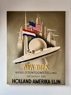 Schilderij Holland Amerika Lijn - New York, Ophalen of Verzenden, Zo goed als nieuw, Schilderij, 75 tot 100 cm
