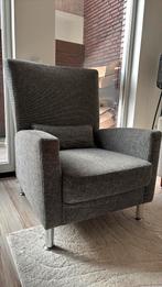 Grijze Stoffen Fauteuil - met RVS poten!, Huis en Inrichting, Fauteuils, Ophalen, 75 tot 100 cm, Zo goed als nieuw, 75 tot 100 cm