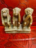 Drie Wijze Apen Beeld - horen zien zwijgen Steen, Ophalen of Verzenden, Zo goed als nieuw, Steen, Dierenbeeld