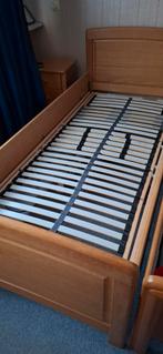 Seniorenbed nachtkastje met elektrische lattenbodem, Ophalen, Bruin, Klassiek, Tweepersoons
