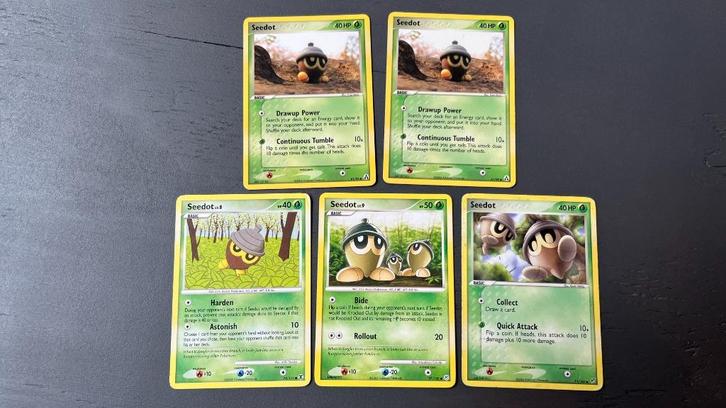 Seedot Pokemon Kaarten, Hobby en Vrije tijd, Verzamelkaartspellen | Pokémon, Zo goed als nieuw, Meerdere kaarten, Verzenden