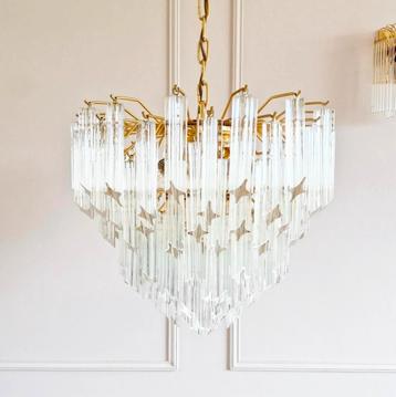 Italiaanse Novaresi kroonluchter met kristallen  beschikbaar voor biedingen