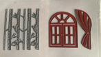 2 snijmallen bomen en raam met gordijn  EEn prijs, Hobby en Vrije tijd, Ophalen of Verzenden, Zo goed als nieuw, Overige thema's