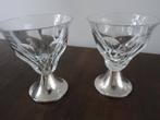 kristal glas met zilver voet CBZ Holland geslepen kristal, Antiek en Kunst, Ophalen of Verzenden