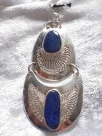 Prachtige Handgemaakte Zilveren Hanger met Blauw Opaal, Sieraden, Tassen en Uiterlijk, Antieke sieraden, Verzenden, Zilver, Hanger