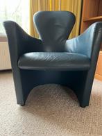 Leolux lederen fauteuil blauw, Ophalen of Verzenden, Gebruikt, 75 tot 100 cm