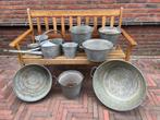 Zinken brocante nostalgische teil, emmer en gieter, Ophalen, Gebruikt, Overige materialen