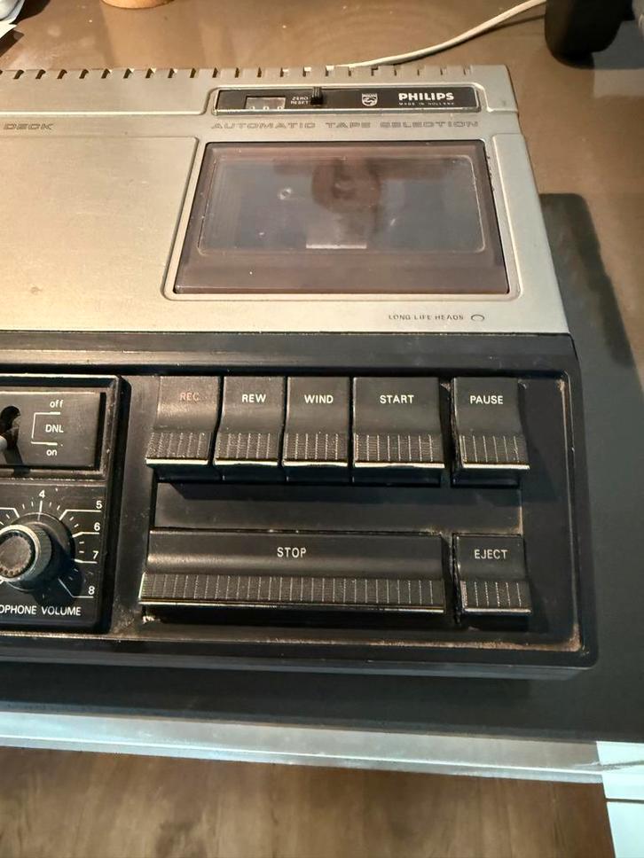 Philips N2508 Cassettedeck - Vintage Stereo, Audio, Tv en Foto, Cassettedecks, Enkel, Philips, Tape counter, Ophalen of Verzenden