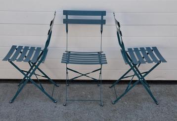 13 x Klapstoelen metaal tuin bistro stoelen cafe horeca beschikbaar voor biedingen