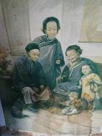 Oude geleefde Engelse schoolplaat vintage staat 75x52 cm., Antiek en Kunst, Antiek | Schoolplaten, Ophalen of Verzenden