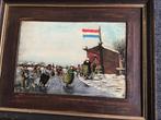 Antiek olieverf schilderij gesigneerd, Ophalen of Verzenden